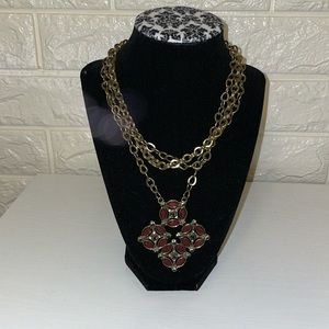 Antique gold and stone necklace.